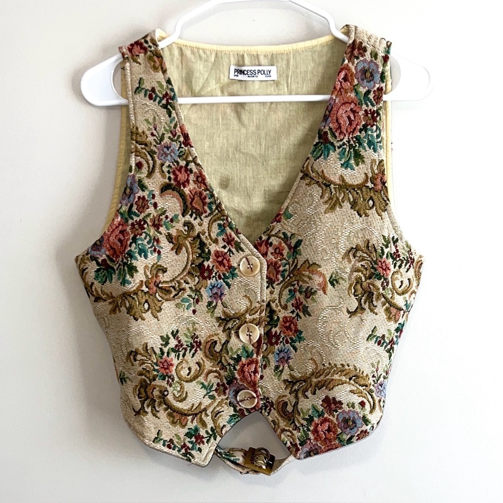 Princess Polly Brinna Floral Jacquard Vest Top